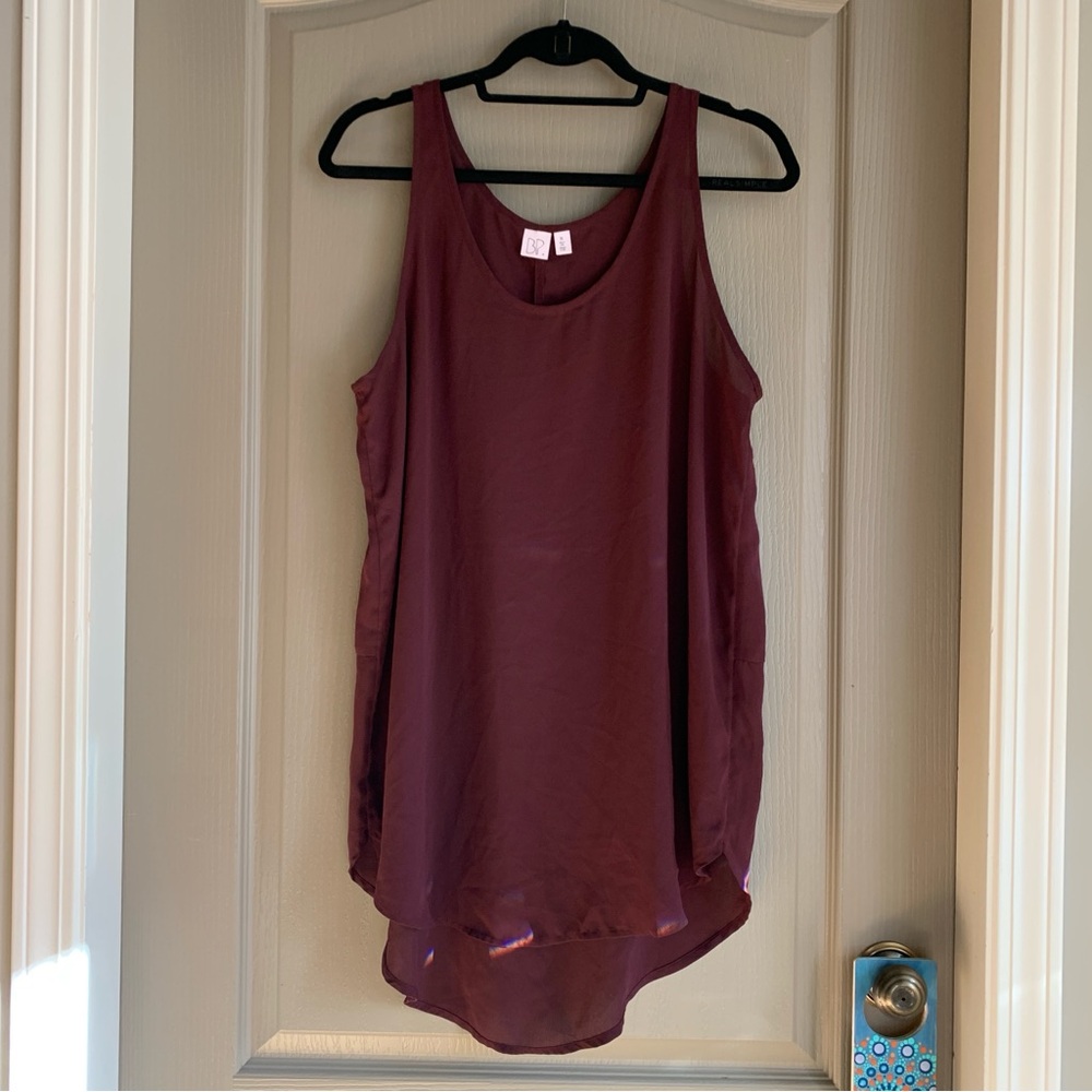 Nordstrom Burgundy Satin Tank Top